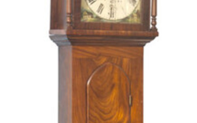 Mahogany clock Beginning of 19th century. Danmark. Mahagony, painted dial. Size 222x48x24 cm