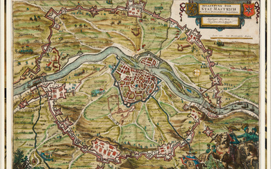 Map of Maastricht Fortifications The Netherlands, c.1632