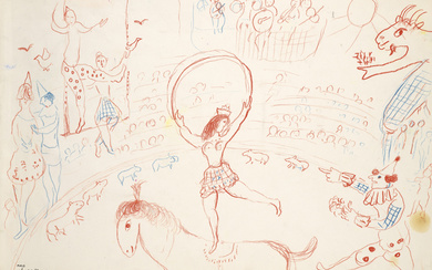 Marc Chagall (1887-1985) Études pour "Commedia dell'arte" (pour le foyer du théâtre de Francfort)