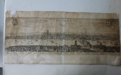 Matthaus Merrian (1593-1650), 17th Century engraved map of London...