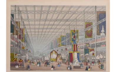 Mid 19th century hand-coloured engraving - 'Interior of the Great Exhibition‘