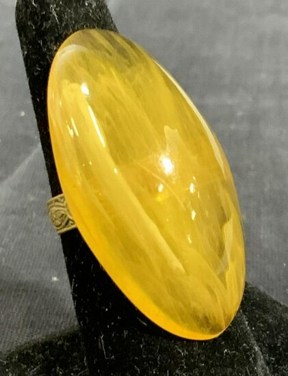 Mid Century Transparent Resin Ring, Jewelry