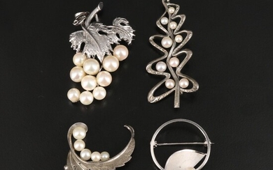 Mikomoto and Sterling Featured in Pearl and Faux Pearl Brooch Collection