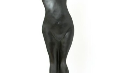 Modern Nude Large Bronze Sculpture, Marble Base