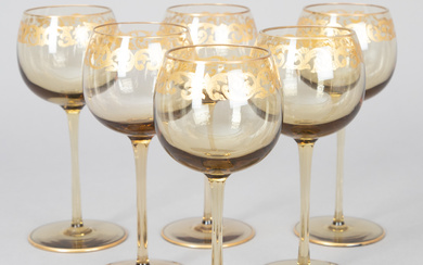 Murano, six wine glasses, 20th century.