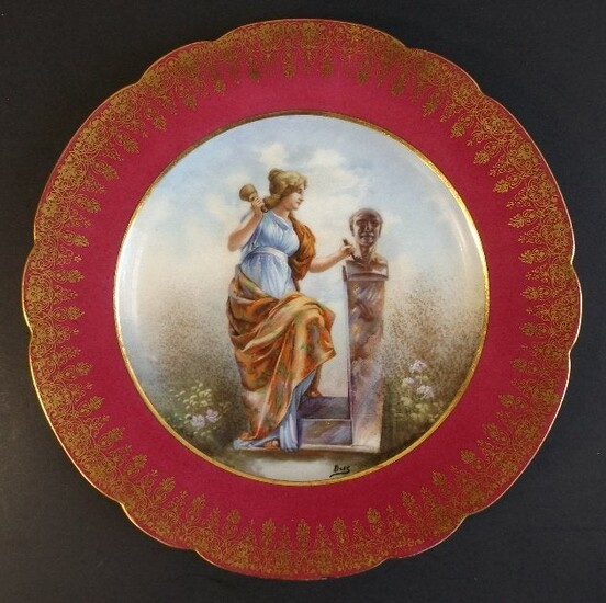 Muse of Sculptors and Builders Limoges Porcelain Plate