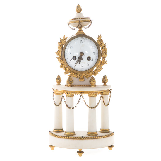Napoleon III Gilt Metal/Onyx Mantel Clock