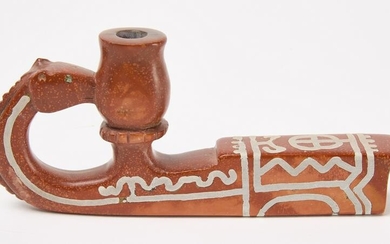 Native American Catlinite Pipe with Horse