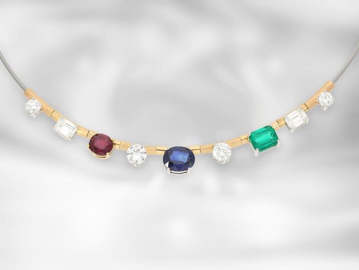 Necklace: extremely high quality gemstone necklace 'Transformation' with...