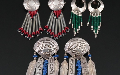 Nel J. Navajo Diné and Lapis Lazuli Featured in Sterling Beaded Earrings