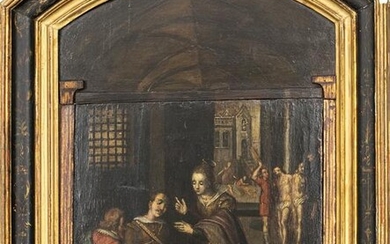 Northern European Baroque Oil on Panel Altarpiece