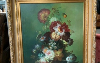 Oil on canvas large floral painting