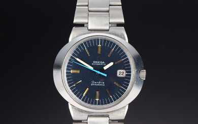 Omega 'Dynamic'. Vintage men's watch in steel with dark blue dial, approx. 1970