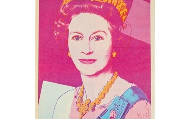 Original Vintage Andy Warhol Queen Elizabeth 1985 Gallery Advertisement Poster