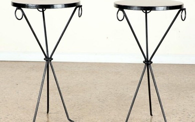 PAIR IRON DRINKS TABLES MANNER JEAN MICHEL FRANK