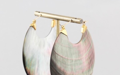 PAIR OF NACRE AND GOLD EARRINGS