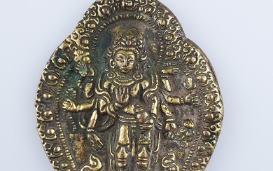 PLAQUE depicting Avalokiteshvara in Aureole, Tibet, 19th century or older.