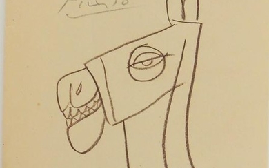 Pablo Picasso (1881-1973) Brown Pencil Sketch