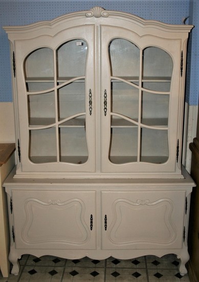 Painted French Louis style Vitrine, Armoire, cupboard, dress...
