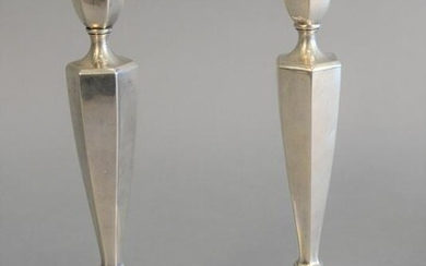 Pair Tiffany & Co. sterling silver candlesticks, ht. 9