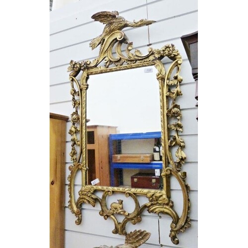 Pair giltwood wall mirrors of eighteenth century chinoiserie...