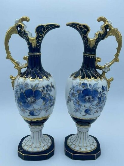 Pair of Antique Royal Dux Decorative Vases- ca. 1919