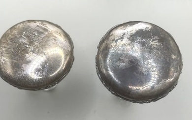 Pair of Antique Sterling Silver Liquor Stoppers
