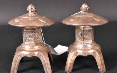Pair of Chinese Export Silver Salt&Pepper Shakers