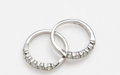 Pair of Diamond Line Rings by Hearts On Fire 1.5 ctw
