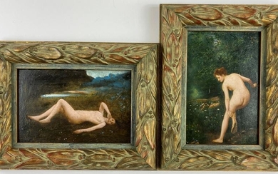 Pair of Early 20th Century Nudes in Landscape