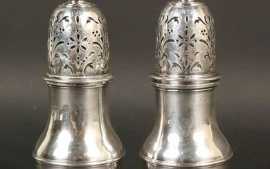 Pair of English Georgian Silver Casters