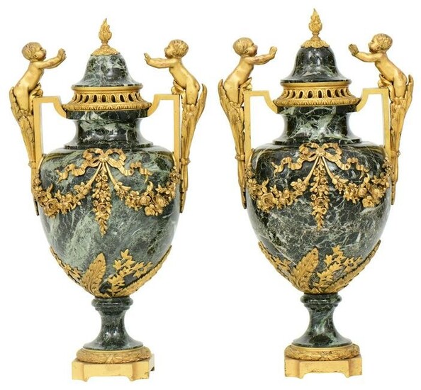 Pair of French Louis XVI Style Gilt Bronze Mounted