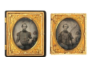 Pair of Identical Sixth Plate Ambrotype Portraits of a