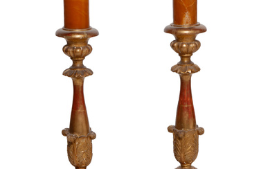 Pair of Italian Style 19th Century Gilt Candlesticks