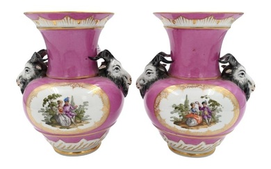Pair of KPM Berlin Porcelain Vases