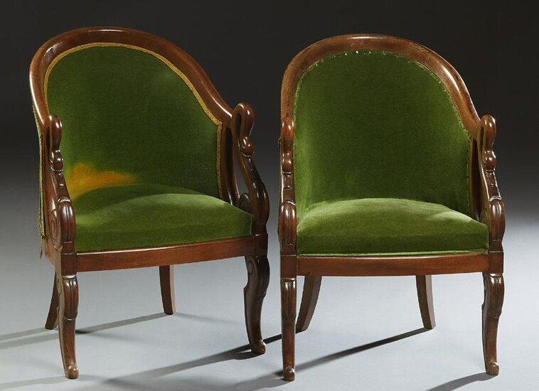 Pair of Louis Philippe Empire Style Carved Beech