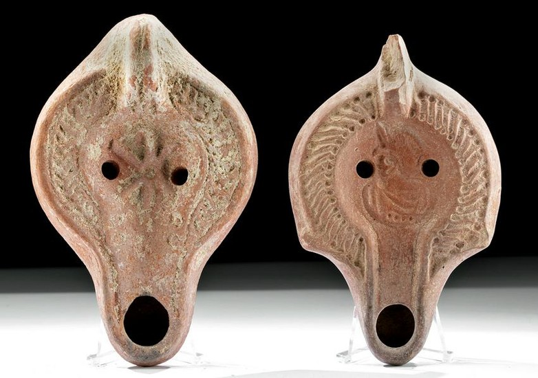 Pair of Roman North African Terracotta Oil Lamps