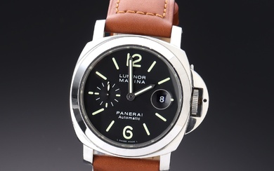 Panerai 'Luminor Marina'. Men's watch in steel with black dial and date, approx. 2004