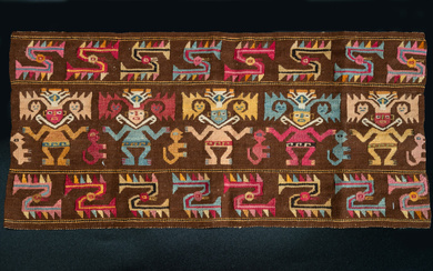 Part of a Border with Frontal Figures, North Coast, Peru, Late Horizon, 1350-1530 CE