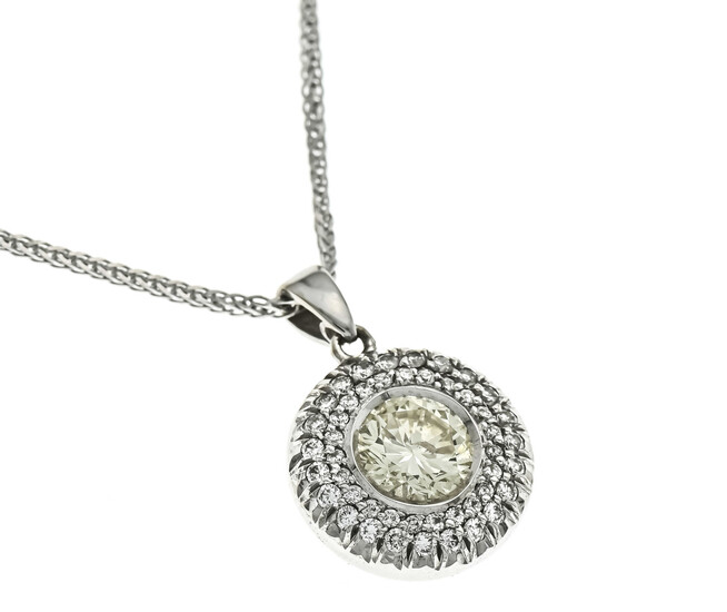Pendant, white gold 18 ct, with cha