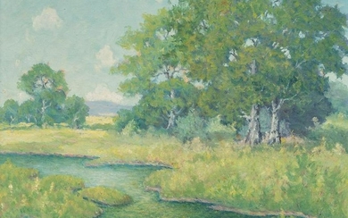 Peter Hohnstedt (1871-1957), River Landscape, oil