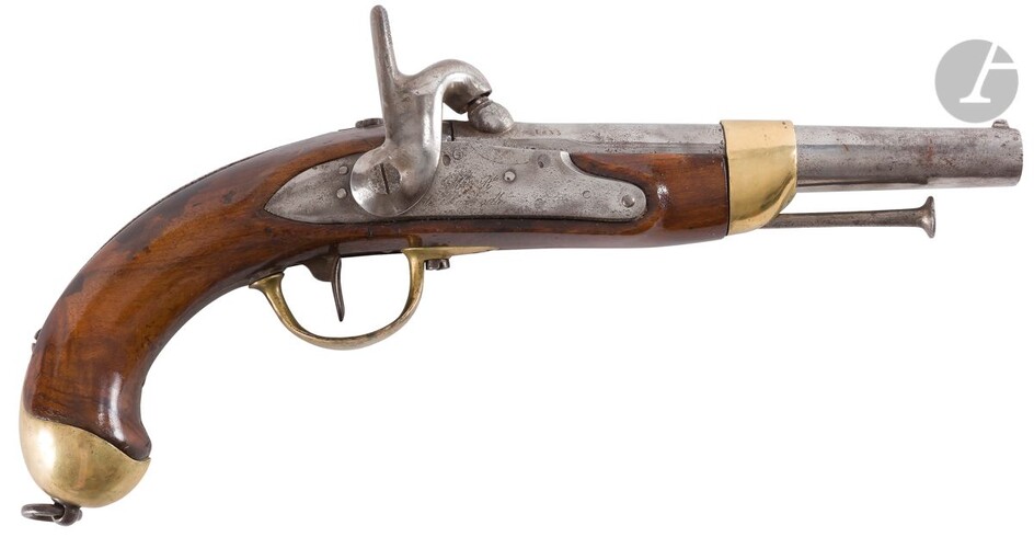 Pistolet d’arçon à percussion modèle 1822... - Lot 28 - Ader