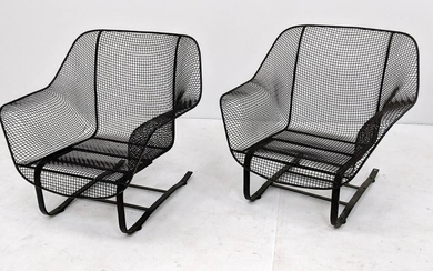 Pr RUSSELL WOODARD Spring Lounge Chairs. Woven mesh fra