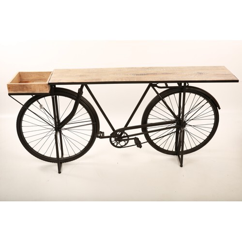 Quirky 1920s style Bicycle table, 86x184x36 cm