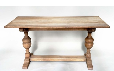 REFECTORY TABLE, early English style oak with planked top, c...