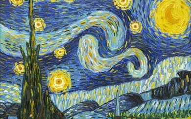 REPRODUCTION PAINTING STARRY NIGHT AFTER VAN GOGH