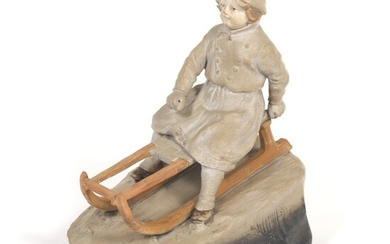Rare Austrian August Otto Potted Figural Sculpture
