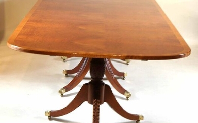 Regency Style Triple Pedestal Dining Table