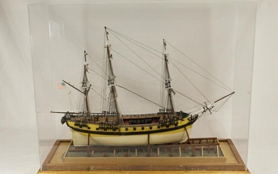 Revolutionary 3-Mast Wooden Sailing Ship Model