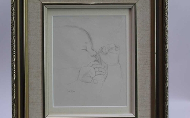 Robert Sargent Austin (1895-1973) pair of pencil drawings - Restful Sleep and Baby Asleep, one dated, in glazed gilt frames Provenance: Chris Beetles Gallery, London